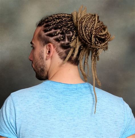 braided bun for men|braided man bun styles.